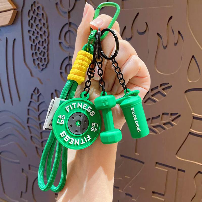 Creative Dumbbell Keychain: Gym Training Water Bottle & Backpack Pendant Gift.