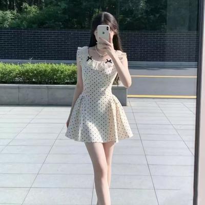 Pure Desire Style Three-dimensional Flower Suspender Vest Dress Women's Summer New Waist and Thin Short A-shaped Skirt