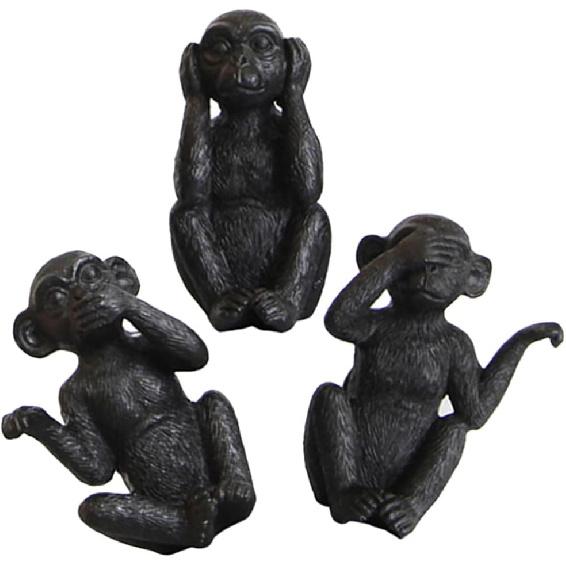 3pcs Resin Monkey Figurine Cute Animal Statues for Desktop Decor Creative Monkey Ornaments for Home Office Library and Shop Unique Present Idea