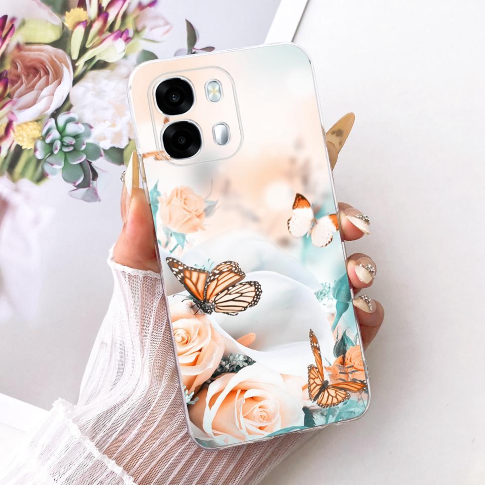 Klares Gehäuse für Oppo A6s 5G Hülle CPH2789 Luxuriös Süß Mode Schmetterling Cool Bemalte Abdeckung für Oppo A6s 4G CPH2815 Handyhülle