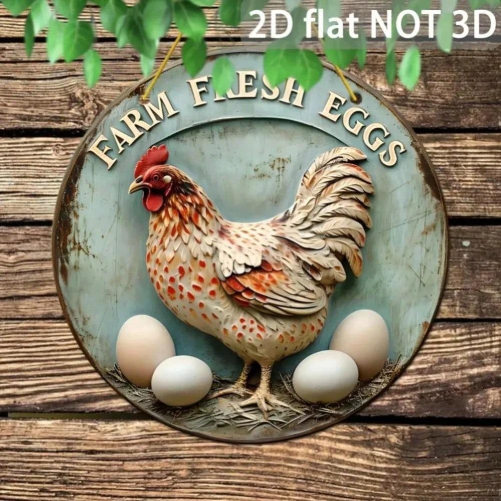 Eggs Design Metal Tin Sign Farmhouse Decor Wall Art Gift Kitchen Home