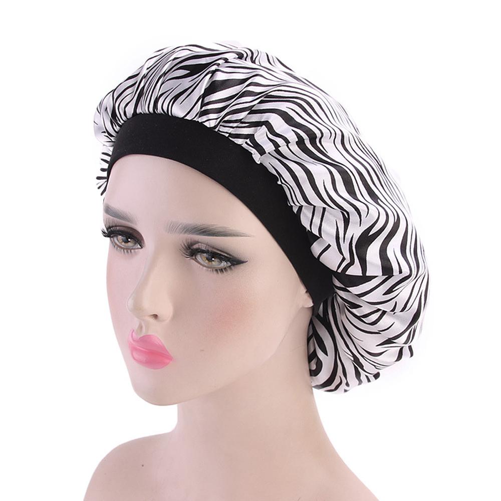 1 Pc Soft Night Sleep Hat Women Elastic Wide Band Fashion Hair Loss Cover Head Wrap Satin Bonnet Beauty Chemo Caps Care