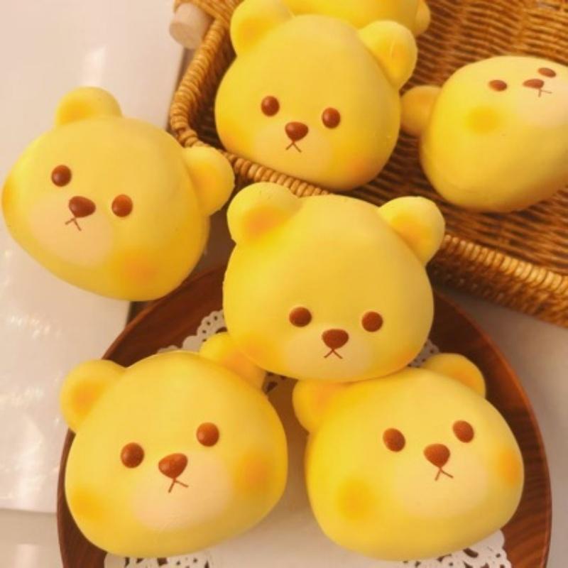 1Pcs Super-Soft Cream Bear Pu Slow-Rebound Pinch Fidget Toy Creative Stress-Relief Squishy Toy Cute Bear Squeeze Sensory Fidget
