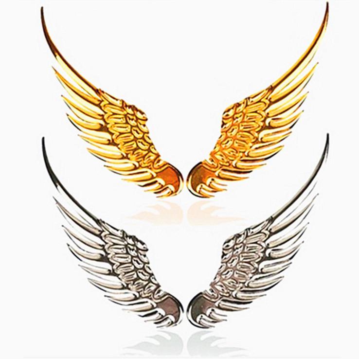 3D Metal Angel and Eagle Wings Car Logo Sticker for Sedan Customization