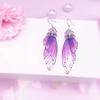 Fashion Jewelry Butterfly Earring Fairy Simulation Insect Wing Hook Earring Translucent Cicada Wing Drop Earrings Woman Jewelry