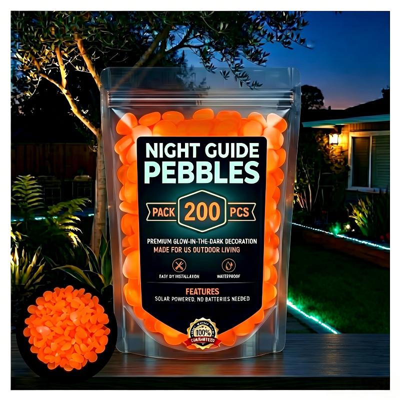 2026 Colorful Glow-in-the-Dark Garden Stones Night Guide Luminous Pebbles Rainbow Glow In The Dark Stepping Rocks Outdoor