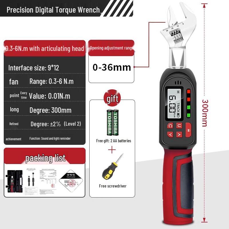 Nichuang Electronic Preset Torque Wrench With Movable Head 0-37mm