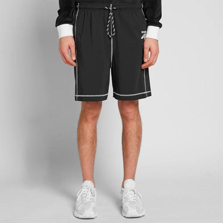Adidas Originals X Alexander Wang Distressed Logo Retro Stitching Casual Shorts Men shorts Black DT9497