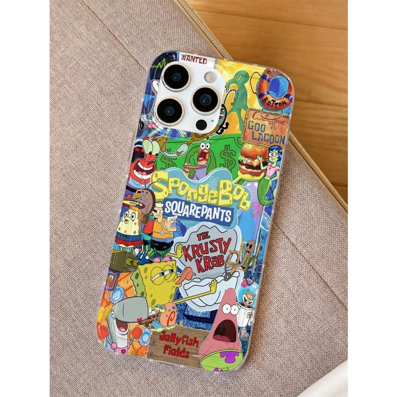

Soft Sponge Airbag Transparent Minimalist Cartoon Series Protective Phone Case Suitable for Galaxy S22/S23/S24 Ultra, Compatible with IPhone 15/16 Pro iPhone 16