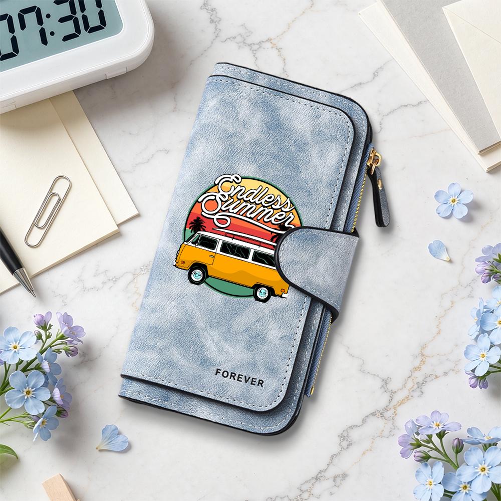 Endless Summer Print Women Long Wallet Fashion Casual Portable Card Holder Purse