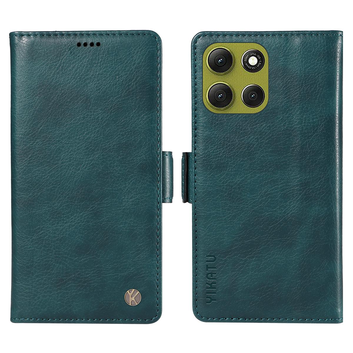 

Чохол-гаманець з PU шкіри з текстурою лічі YIKATU YK-007 для Motorola Moto G86 5G Blue