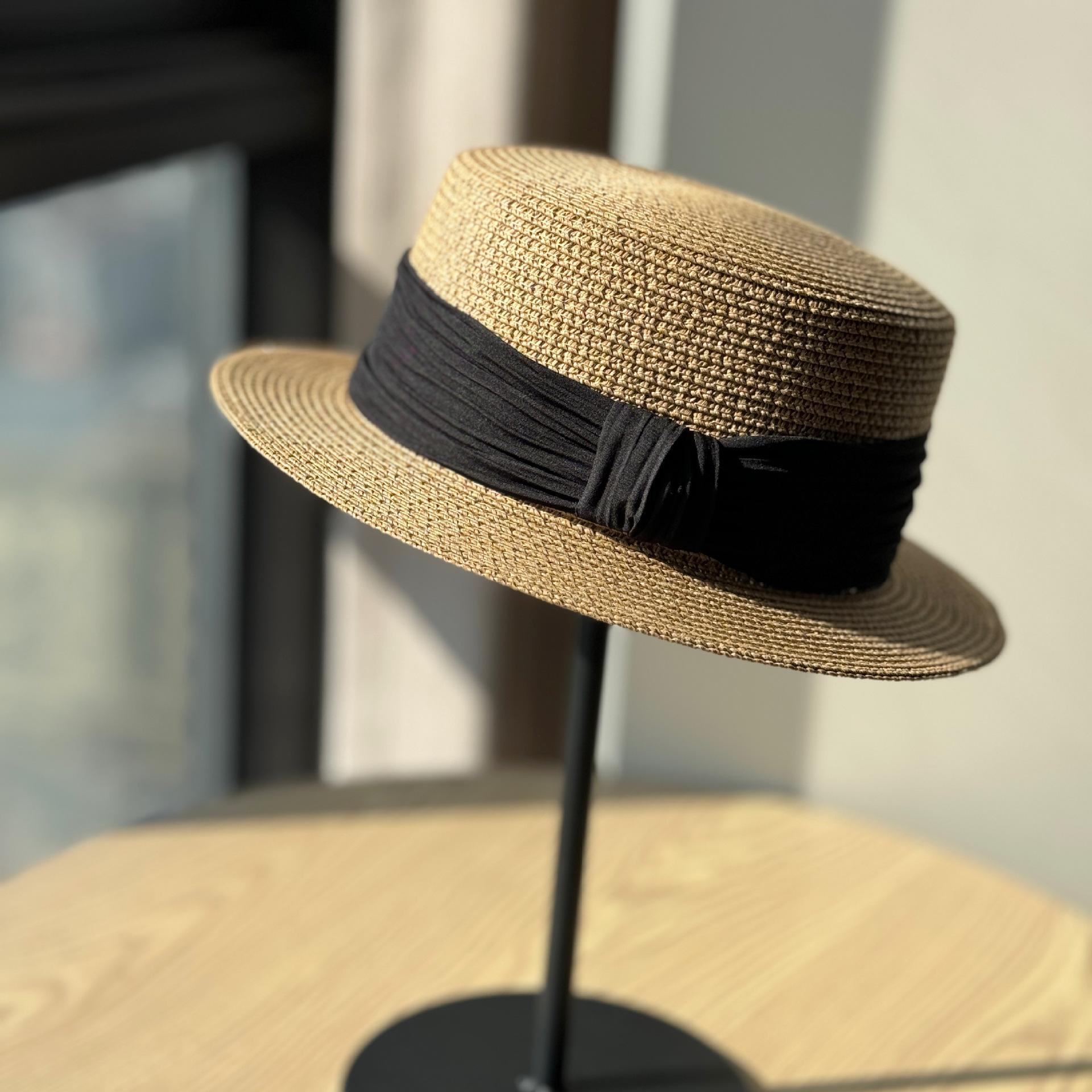 

Summer Straw Hat Retro Top Hat Ladies Shade Beach Hat Jazz Hat Adjustable хакі