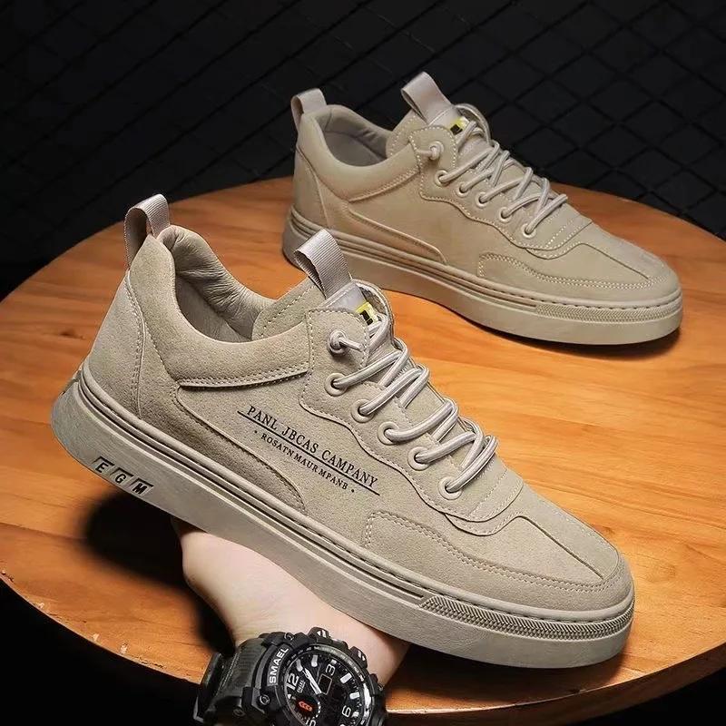 Fashion Vulcanized Sneakers For Men Trend Casual Leather Shoes Tenis Luxury Trainer Race Korean Mens Walking Running Jogging Shoes2025
