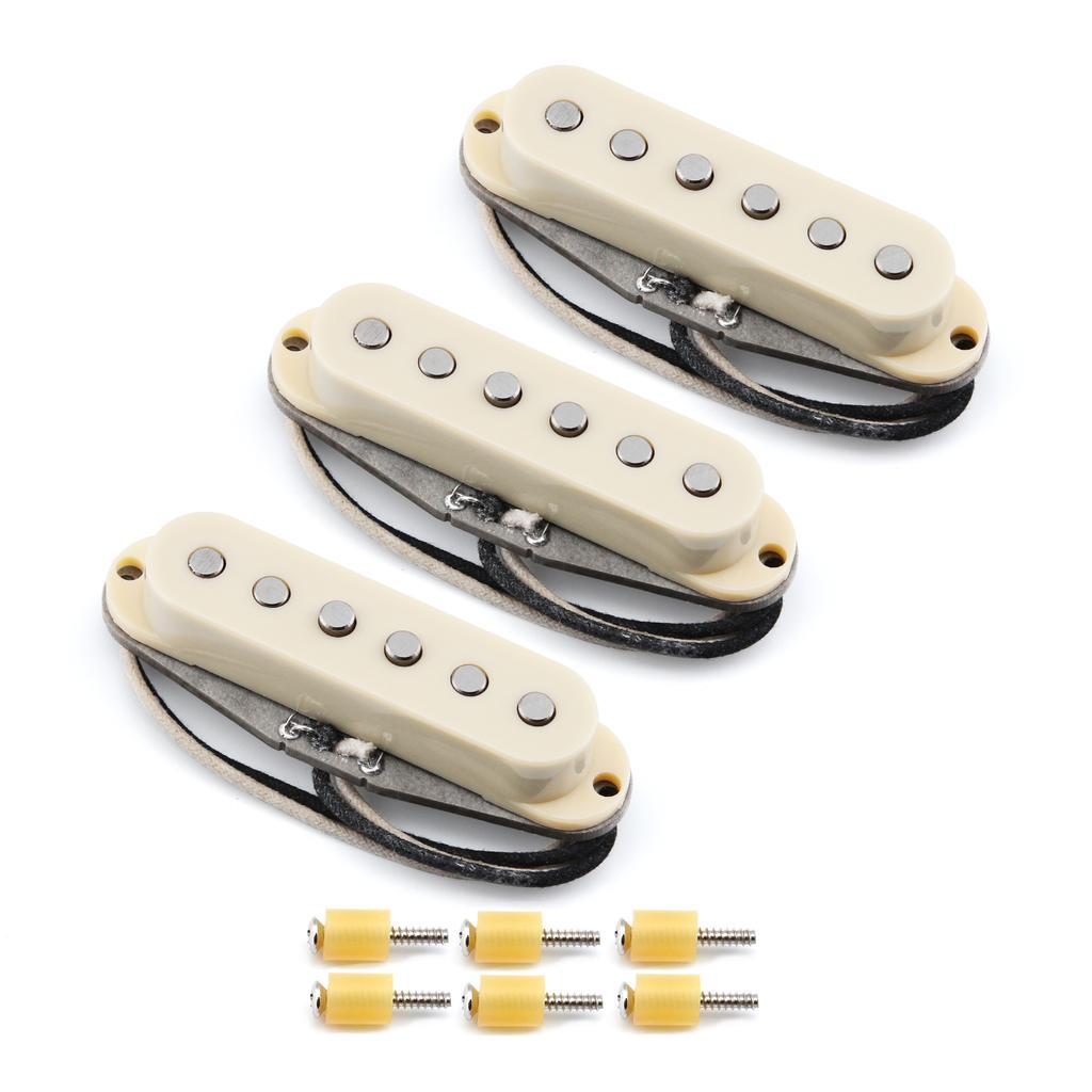 FLEOR 3pcs Alnico 5 Electric Guitar Pickup Single Coil 52/52/52mm Blues Vintage Clean for SSS Guitar Parts