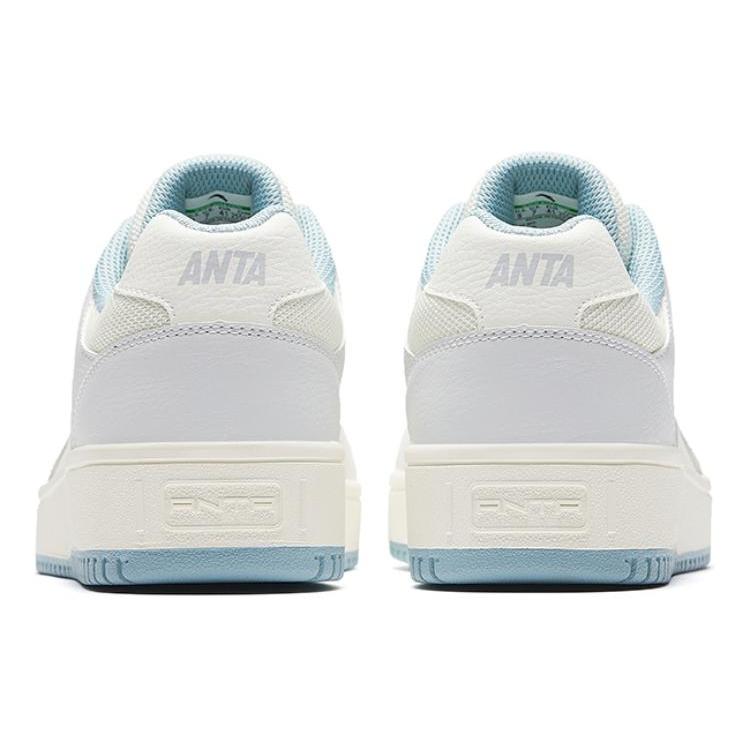 New Anta Slip Resistant, Abrasion Resistant, Lightweight Low Top Skateboard Shoes Men's White Blue 912518068F-12