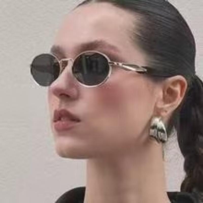 Women Oval Personality Sunglasses Luxury Brand Ins Style Eyewear Summer Sun Protection Sun Glasses Fashion Glasses Uv400