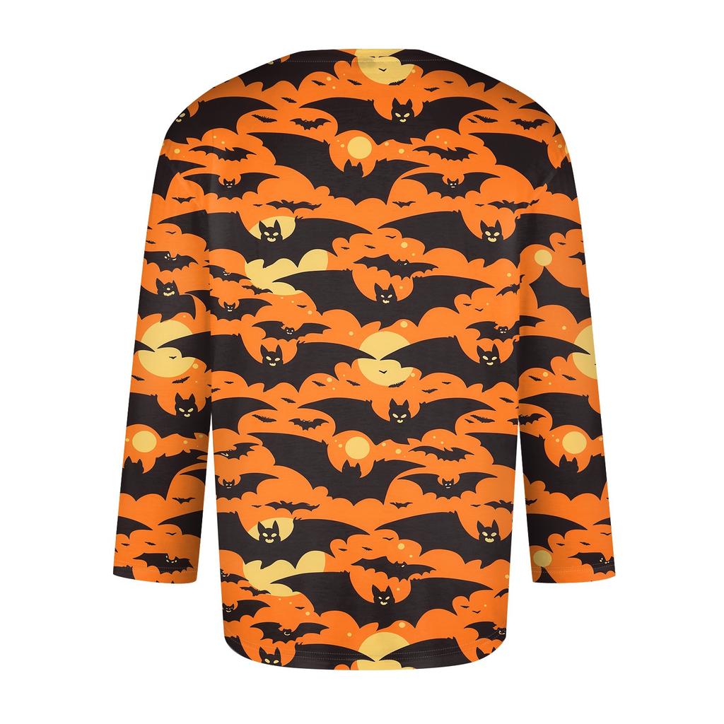 Men's Solid Color Round Neck Three Quarter Sleeve Top T-shirt