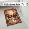 Ravens Roses Theme Soft Crystal Velvet Rug Custom Name & Text Print Non Slip Floor Rug for Bedroom Living Room