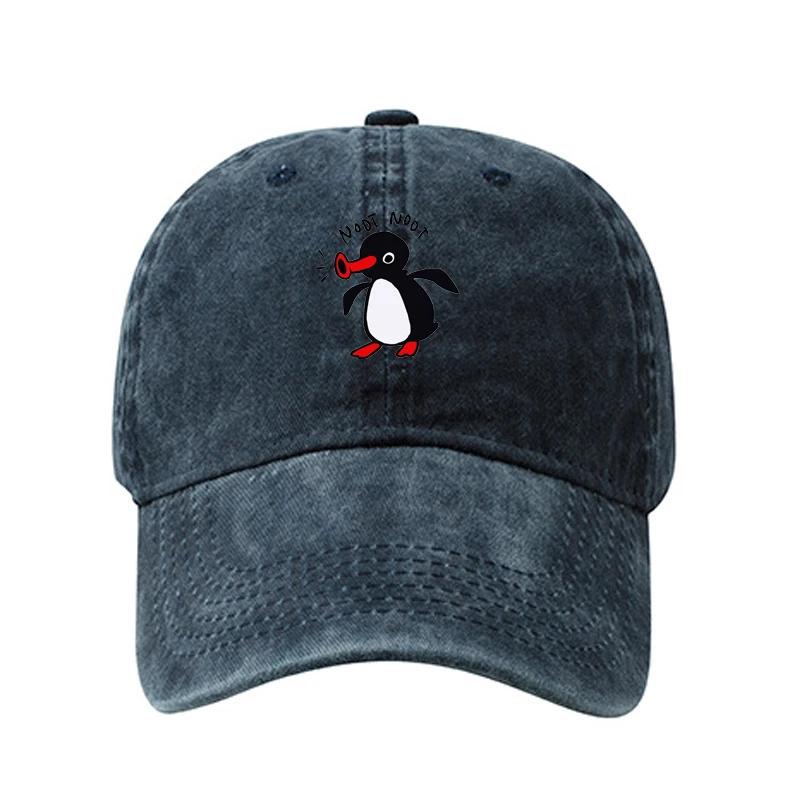 Yiran bag Noot Baseballpet Mannen Hoge Kwaliteit Gewassen Katoen Vrouwen Zonbescherming Vizier Snapback Pingu&iuml;n TV Lente Zomer Zonnehoed Adjustable 54-59cm