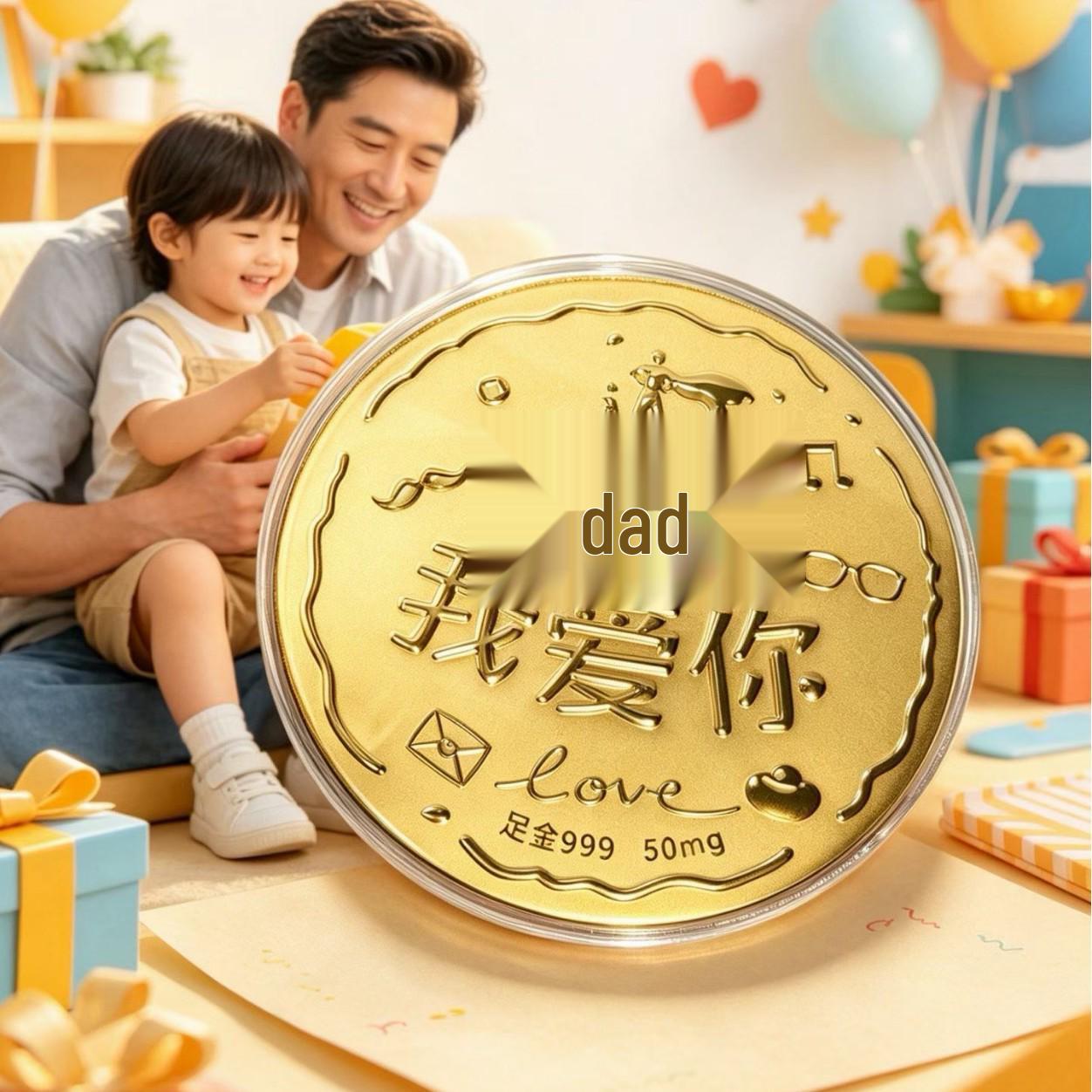 520 Mother s Day Gift: 999 Pure Gold Cake Coin, 50mg - Princess Birthday Gold Craft Aluminum Foil