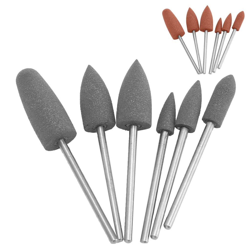 6pcs 180 Grit Dental Polishing Burs Dental Grinding Polisher Burs Drill Bits Set Accessory