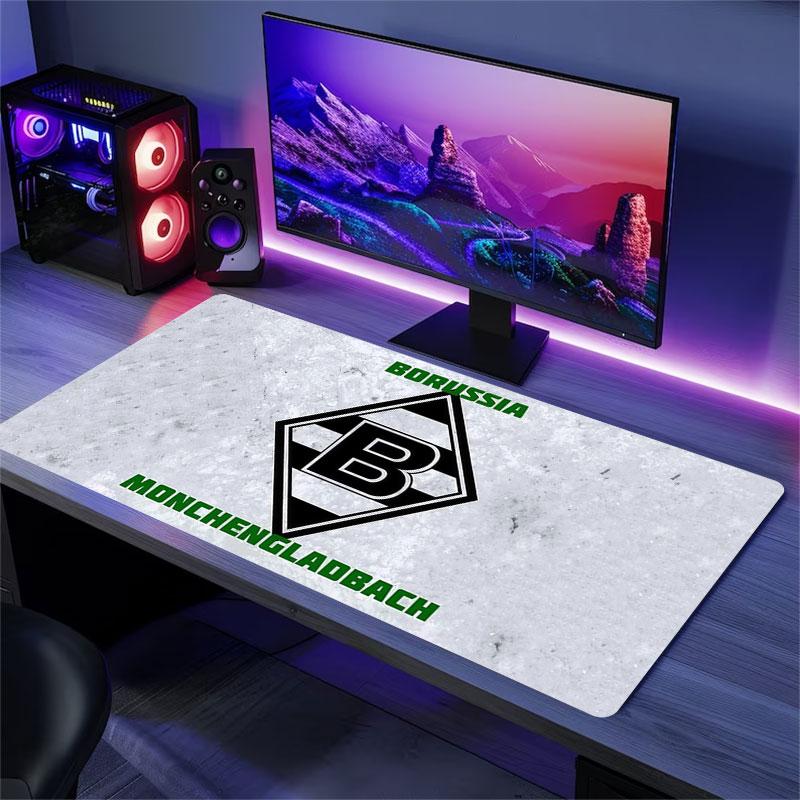 Borussia Mönchengladbach Mauspads, Große Gaming-Schreibtischmatte, Rutschfestes XXL-Mauspad für Laptop & Tablet, Mini-PC-Spielmatte mit Genähten Kanten