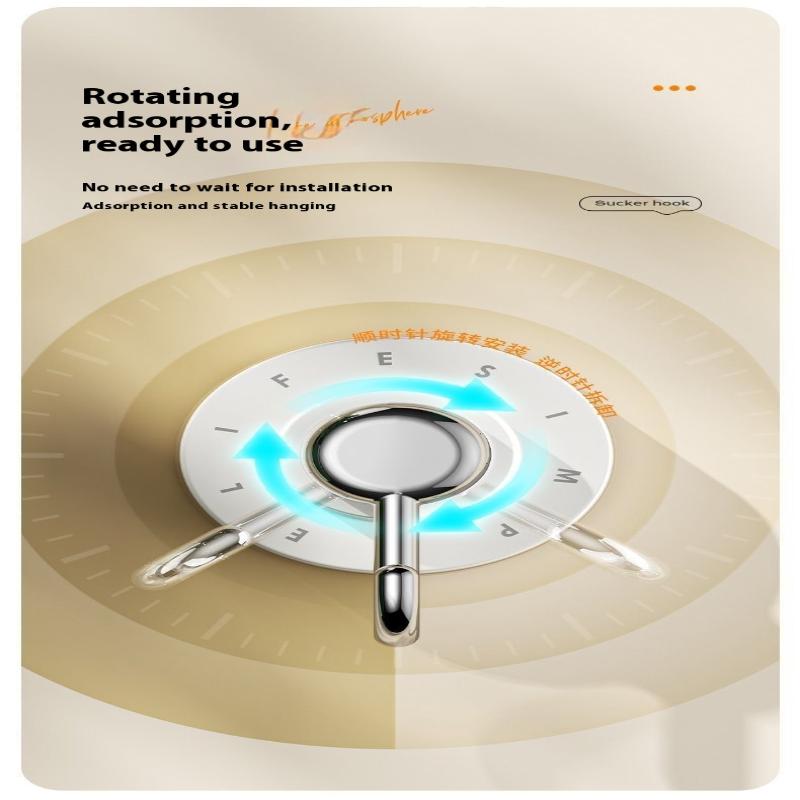 Badezimmerzubehör Wasserdichte Drehbarer Saugaufhänger Für Badezimmer Küche Stark Klebend Wandorganizer
