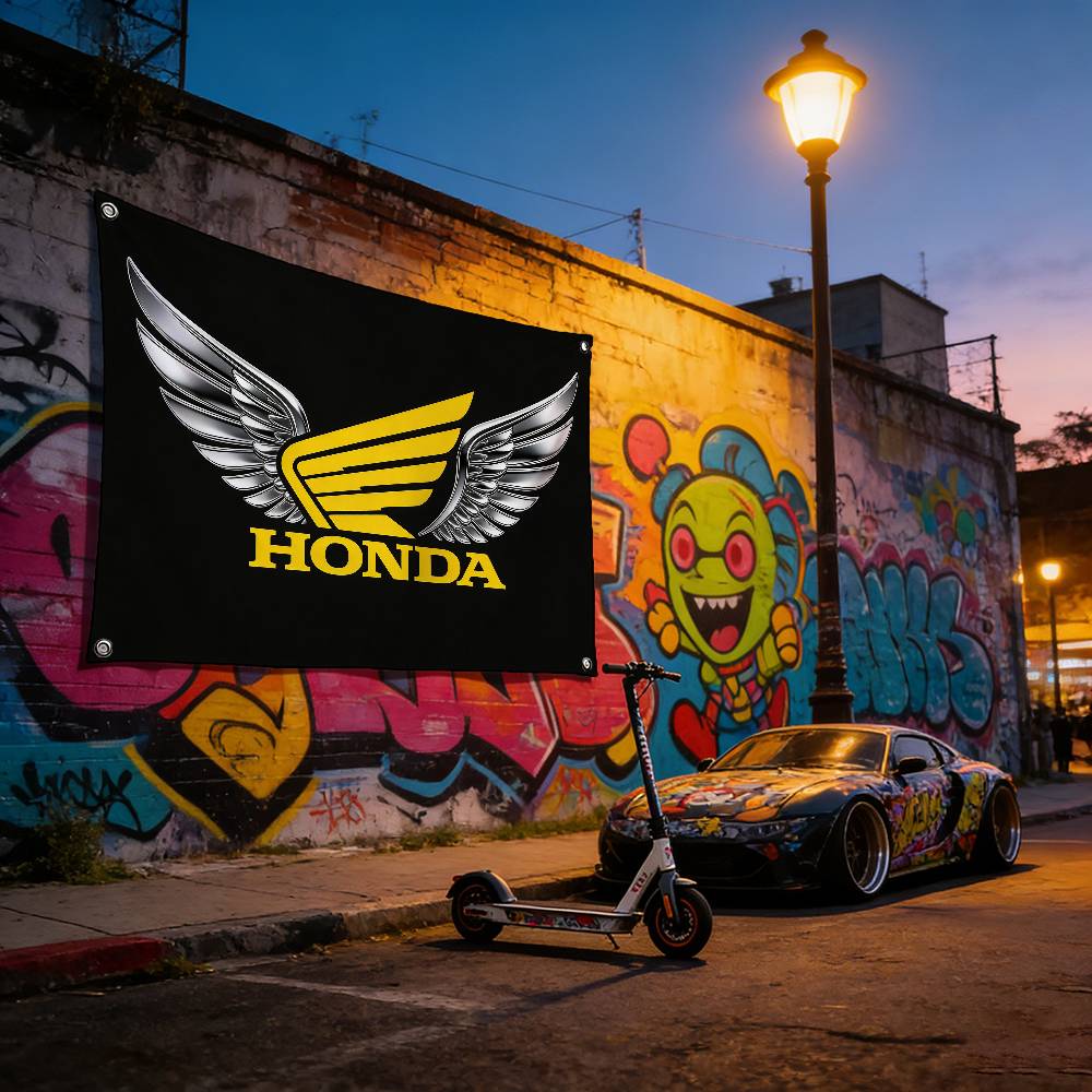 Motorcycle For HONDA Decorative Flag Waterproof Fade Resistant Polyester Indoor Outdoor Hanging Flag PH2