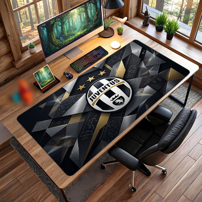 Duża Podkładka pod Mysz z Nadrukiem Juventus FC, Antypoślizgowa Miękka Gumowa Mata na Biurko do Gier dla Biura Laptopa Komputera Dekoracja