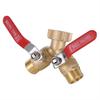 Gartenschlauchverteiler Voller Durchfluss, Messing 2-Wege Schwerlast, Garten Y-Ventil 3/4 Zoll GHT-Gewinde