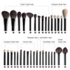 OVW 2 Stück Ziegen-Profi-Kosmetik-Make-up-Pinsel, Werkzeuge, natürliches Haar, schwarze Malerei, Holzgriff, Brochas Maquillaje Pelo Natura