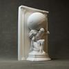 Blanco Yeso Atlas Escultura Atril Clásico Mitología Griega Relieve Decoración Figura Arte de Escritorio Decoración Hogar Oficina Regalo