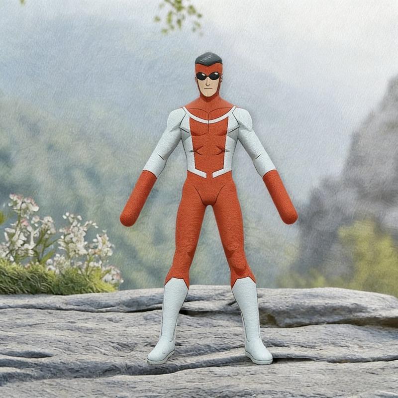 28cm Anime Invincible Omni-Man Super-héros DC Cosplay Poupée en Peluche Figure de Souris Abstraite Squelette en Fil Métallique Corps Entier Articulable Cadeau