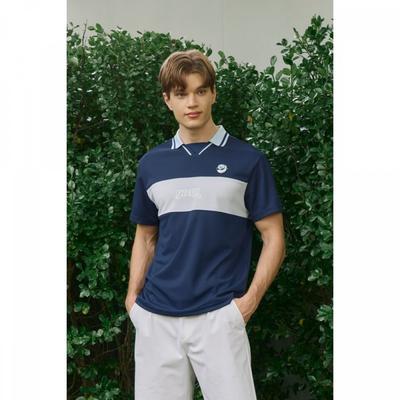 Men S ShorT Sleeve T ShirT Navy Swagball Pique Block