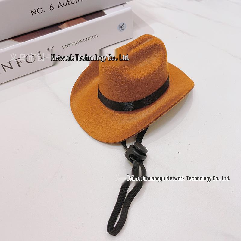 Western Cowboy Straw Hat for Small Pets - Cat & Dog Costume Photo Prop