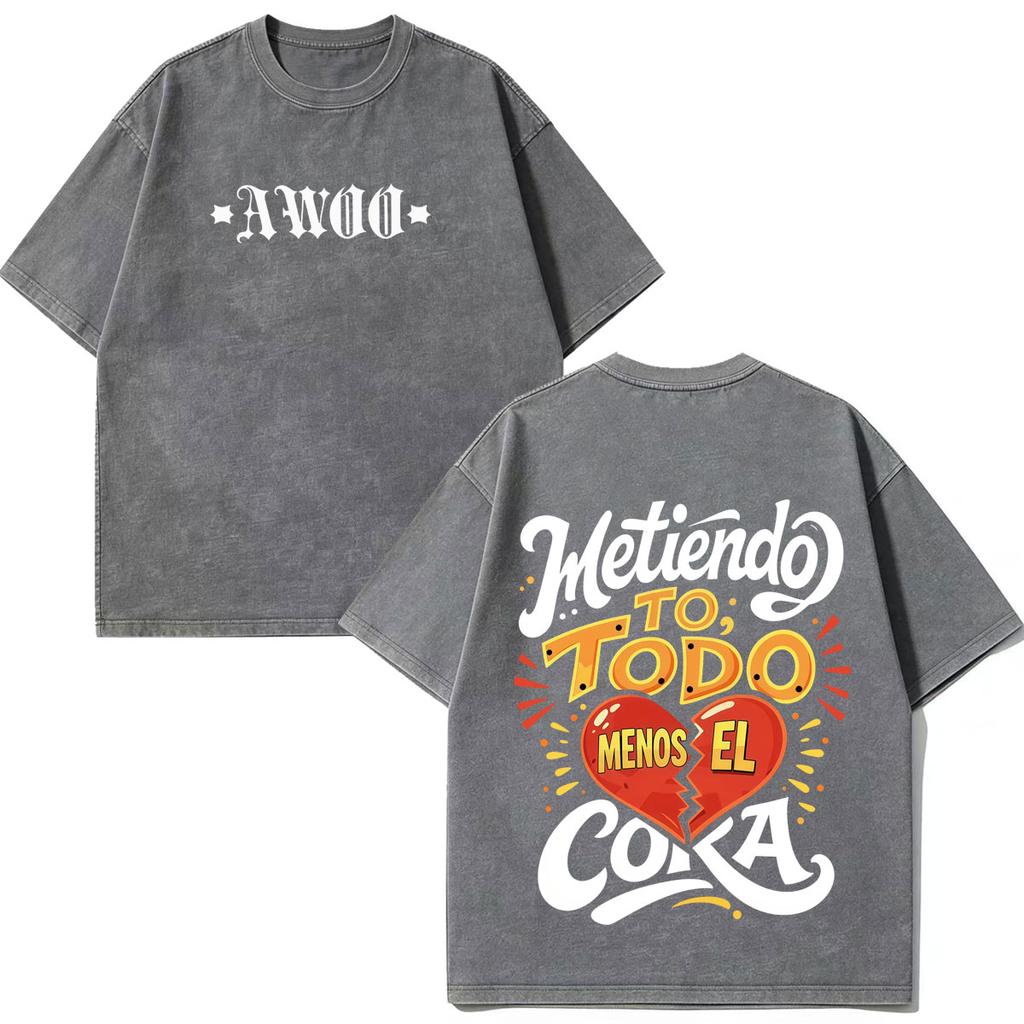 Rapper Ryan Castro Sende Latam Album Tour 2026 Magliette Stampate Unisex Unisex Hip Hop T Shirt Estive Cotone Ampio Vintage Lavate T-shirt