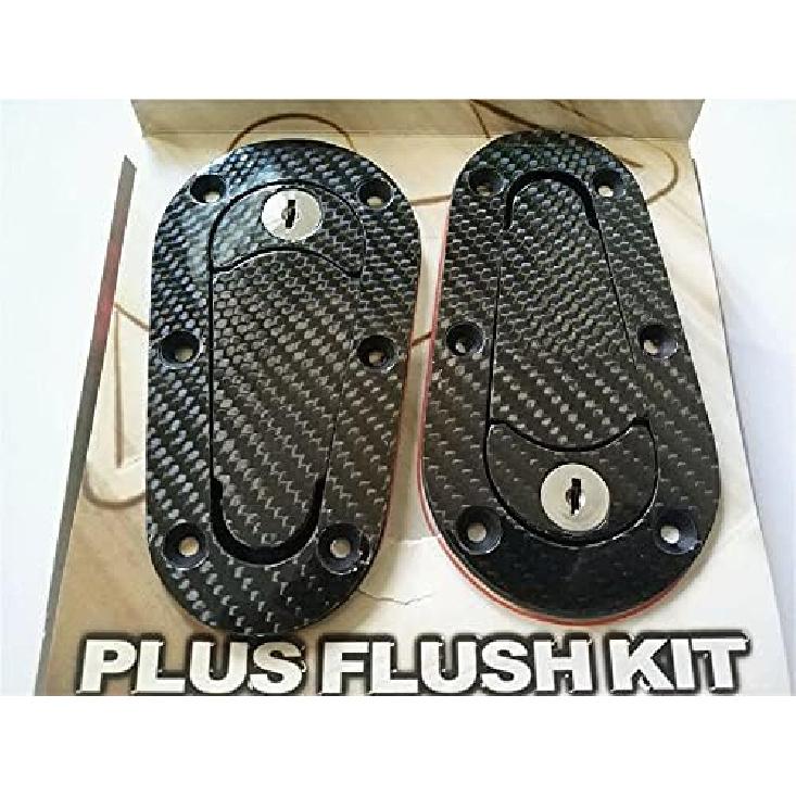 Universal JDM Carbon Fiber Hood Pin Plus Flush Mount Latch Kit Lock With Keys