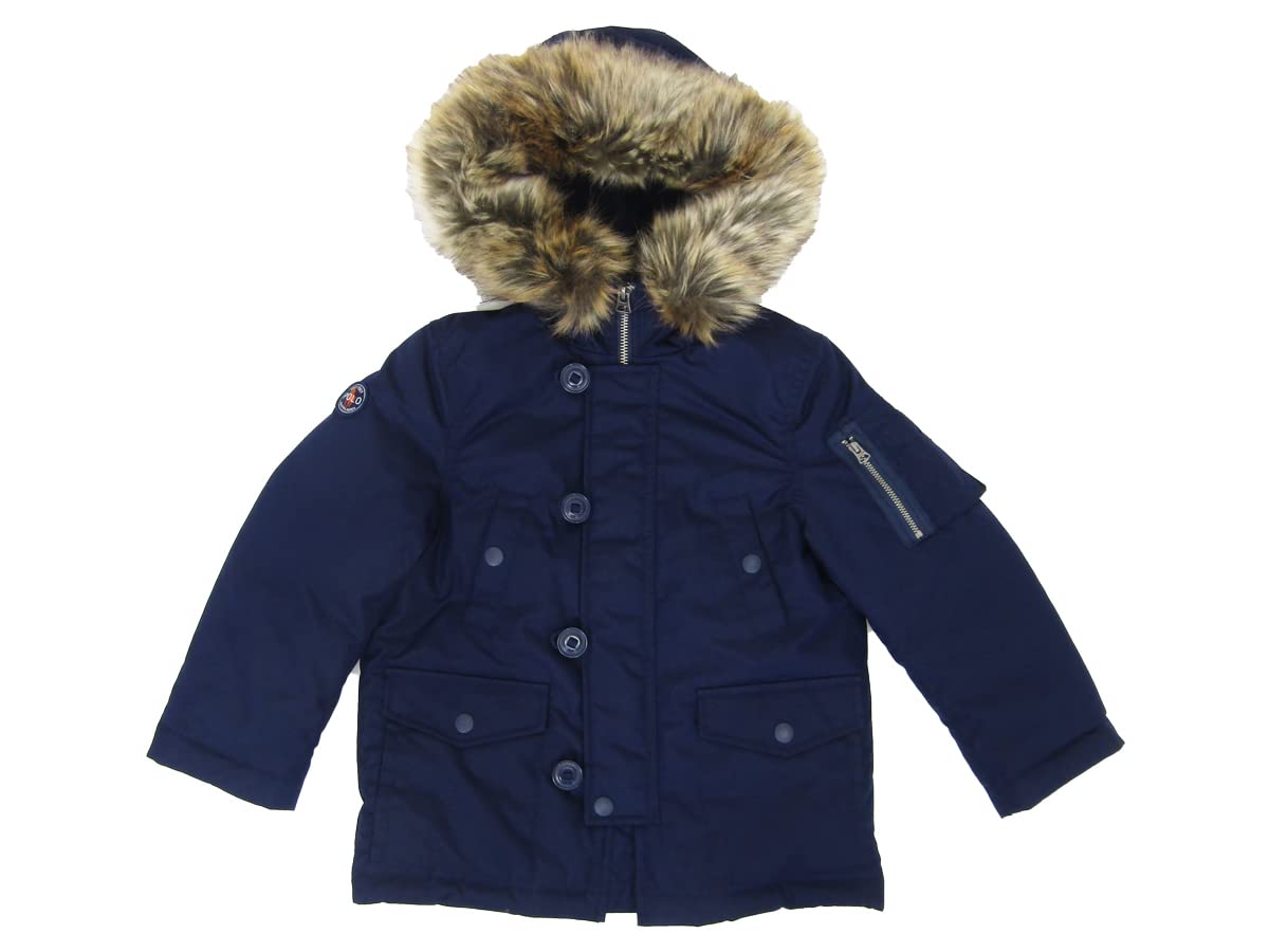 

POLO RALPH LAUREN Пуховик с капюшоном с мехом Размер 0101873 Детская куртка/парка для мальчиков, 5, темно-синий, [Б/у]