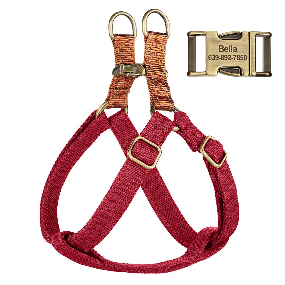 Custom Nylon Buckle Dog Harness Durable Pet Dog Harnesses Reflective Pet Walking Vest Adjustable for Small Medium Large Dogs Pug