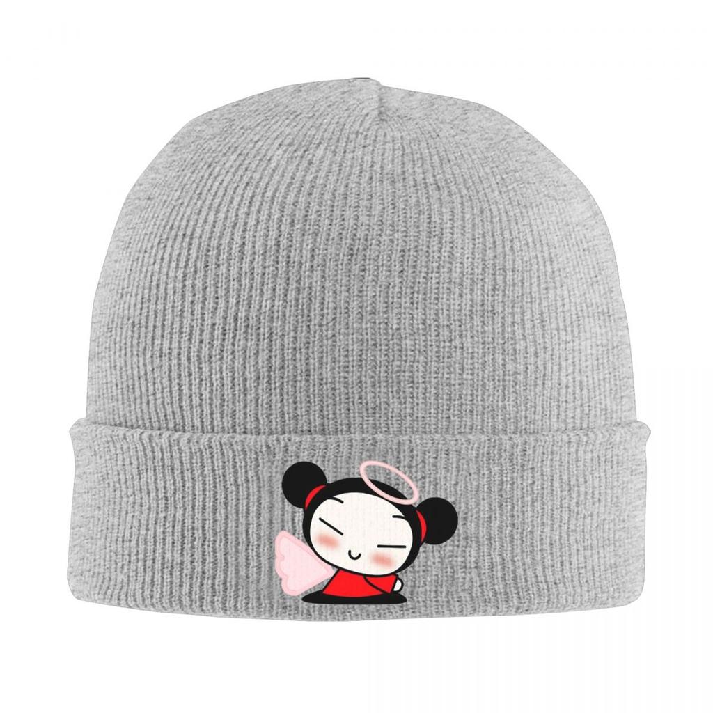 Cartoon Pucca Warm Knitted Cap Hip Hop Bonnet Hat Autumn Winter Outdoor Beanies Hats for Unisex Women Adult