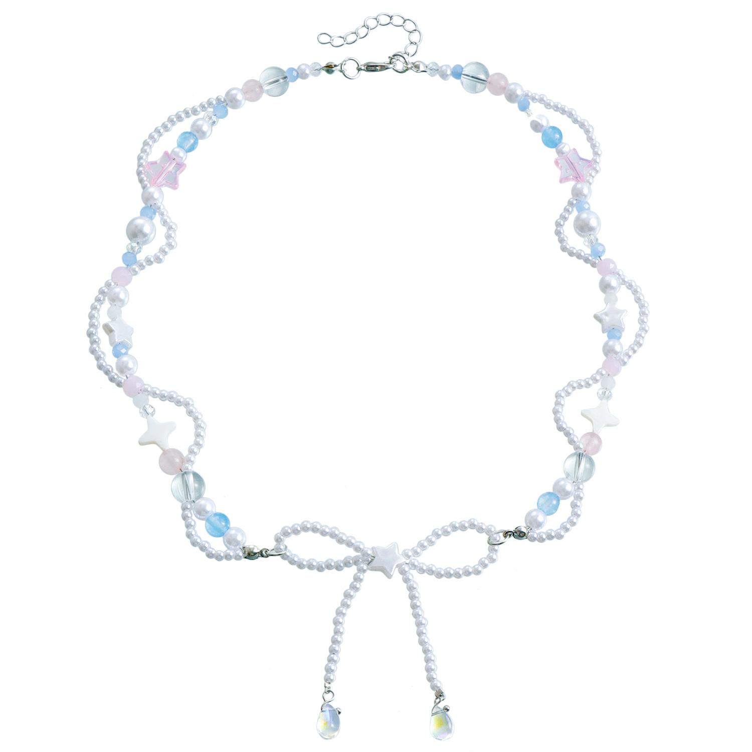 

Highlight Imitation Pearl Necklace, Fresh And Sweet Versatile Collarbone Chain, Bow, Star Item Jewelry
