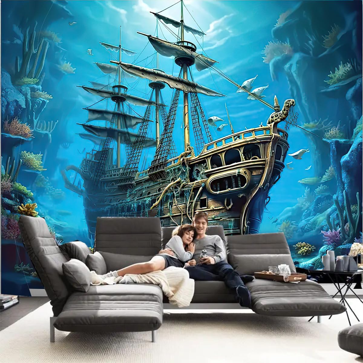 Tapestry under the sea wall 75x100 чёрный