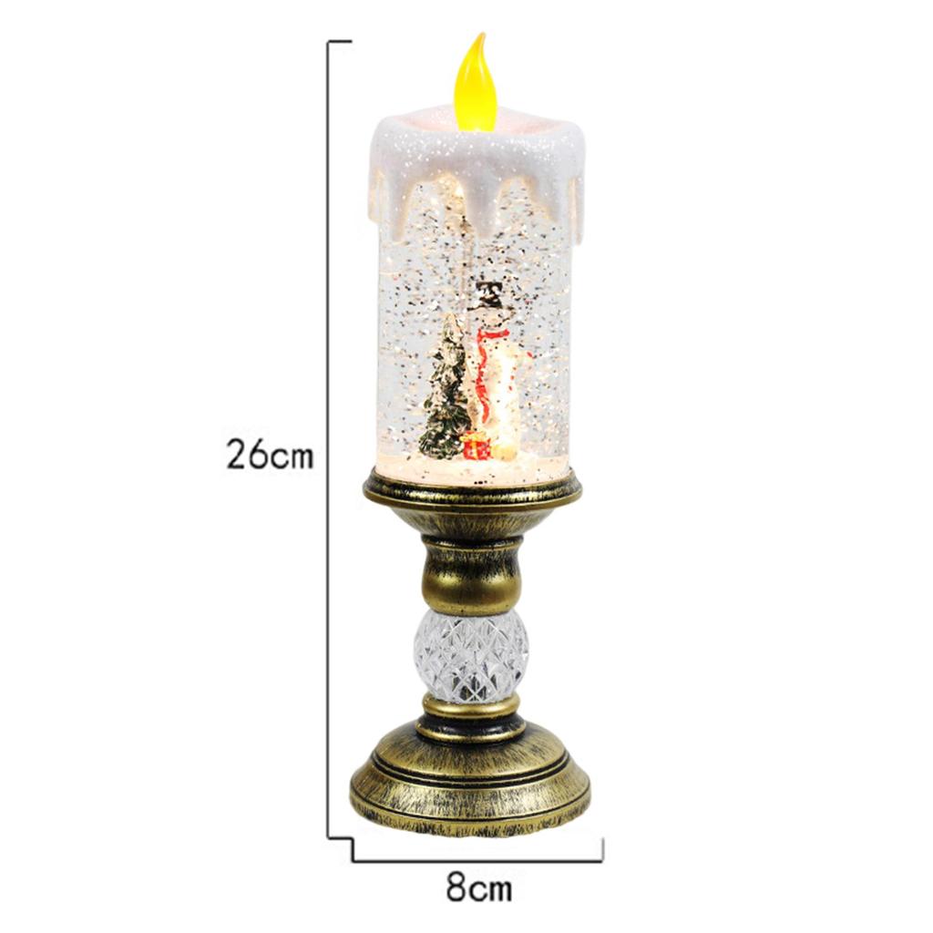 Christmas Music Box Candle Holder and Candle Shaped Night Light for Office Birthday Bedroom Table Centerpiece Party Accessories