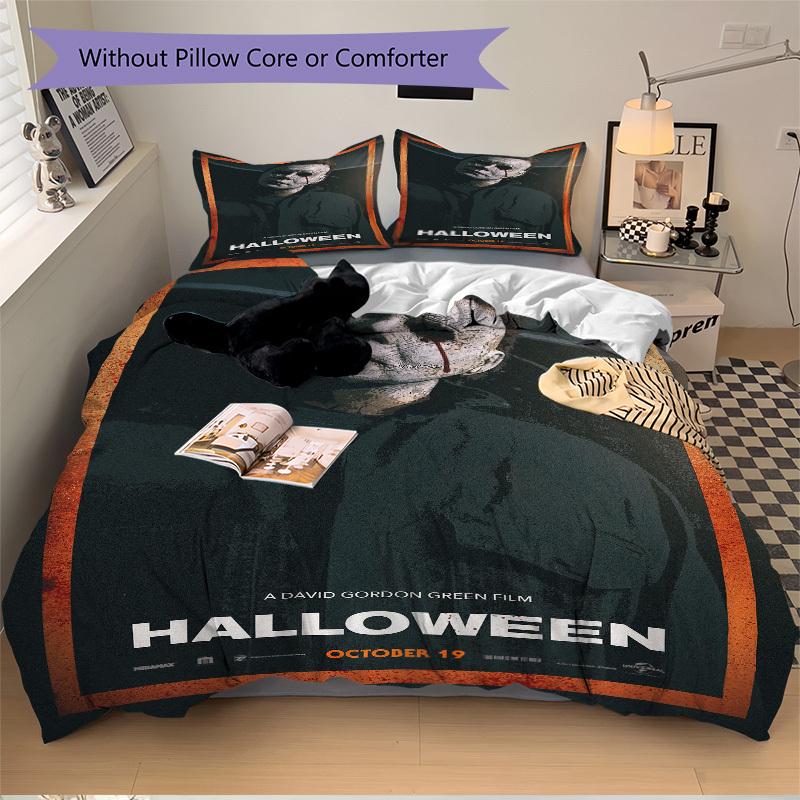 Halloween 2022 Michael Myers Plakát Povlečení Přikrývka Povlak na peřinu Dárek do ložnice, Obsahuje 1 povlak na peřinu a 2 povlaky na polštář, Bez výplněB565