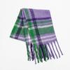 New Mohair Plaid Scarf Women's Autumn and Winter Thickened Warm Student Versatile Fringed Scarf Tide