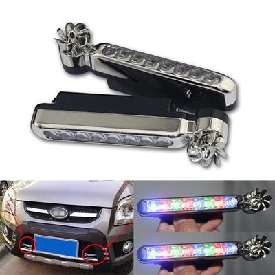 1Pc Wind Powered 8 Led Car Drl Daytime Running Light Fog Warning Auto Head Lamp