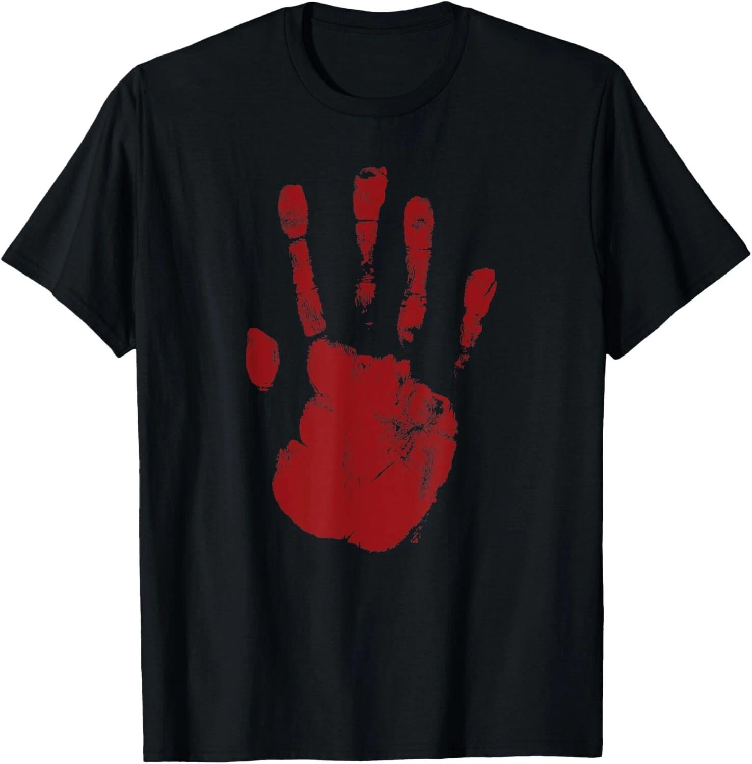 Red Hand Print - Halloween Gift Unisex T-Shirt S разноцветный