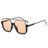Women's oversized square metal half frame glasses - summer and street pography glasses for women
