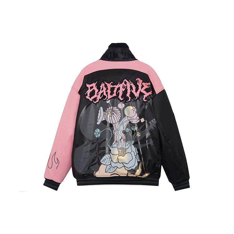 Li-Ning X Sta_Group Joint Badfive Changan Youth Fun Print Loose Stand Collar Jacket Men Jacket Black AJDR527-1