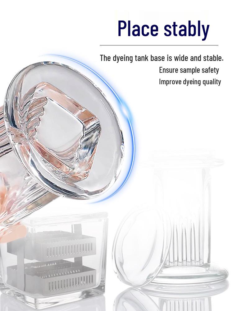 Premium Glass Staining Jar for 5/9/10/26/30/60 Slides - Vertical, Horizontal, and Round Options Available
